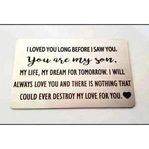 To My Son I Love You Long Befire I Saw You Wallet Insert Card